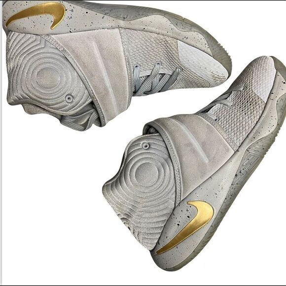 Nike Kyrie 2's Battle Gray Gold High top basketball sneakers shoes 6Y 7.5 womans - Picture 2 of 14